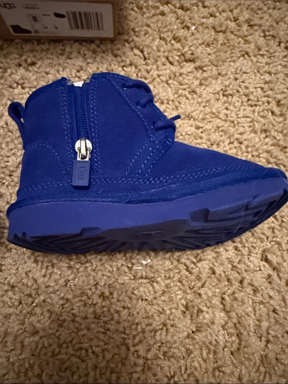 UGG Kids Royal Blue Suede Lace-Up T-Neumel II Boots